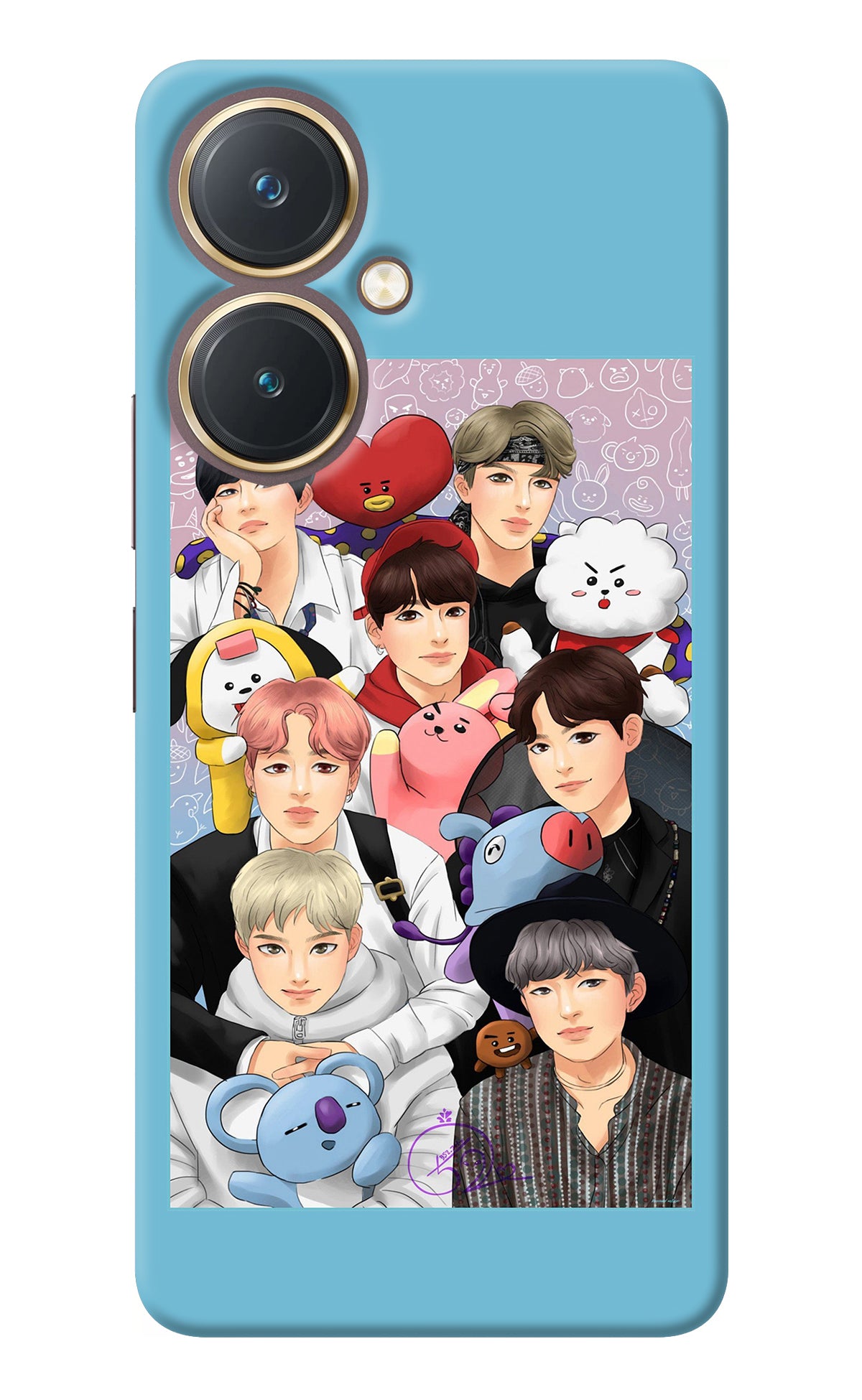 BTS with animals Vivo Y27 Back Cover