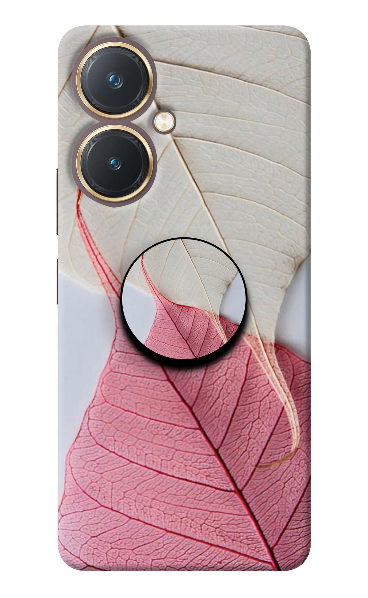 White Pink Leaf Vivo Y27 Pop Case