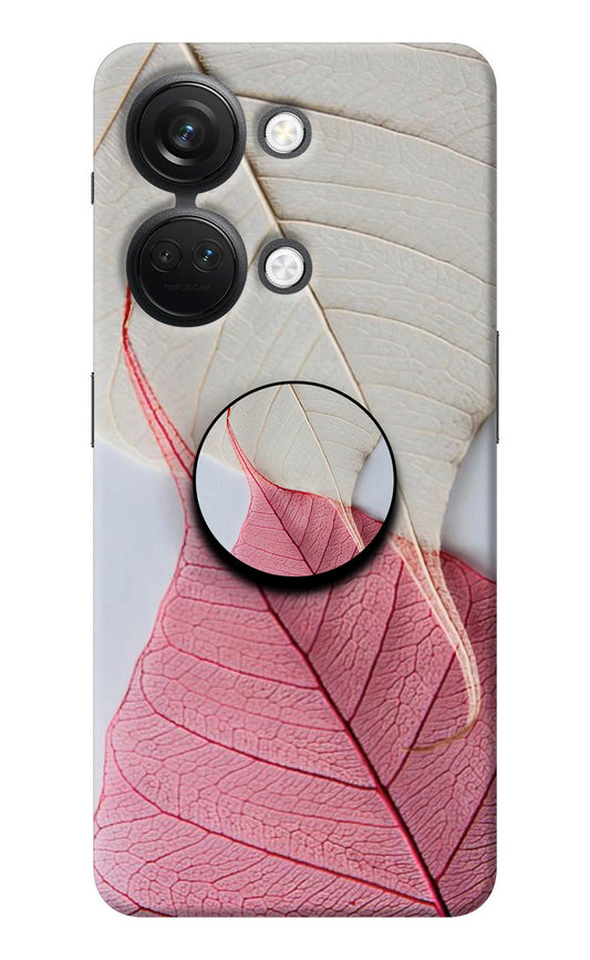 White Pink Leaf OnePlus Nord 3 5G Pop Case