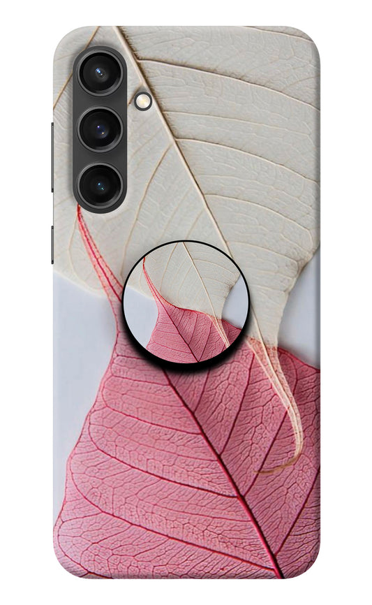 White Pink Leaf Samsung S23 FE 5G Pop Case