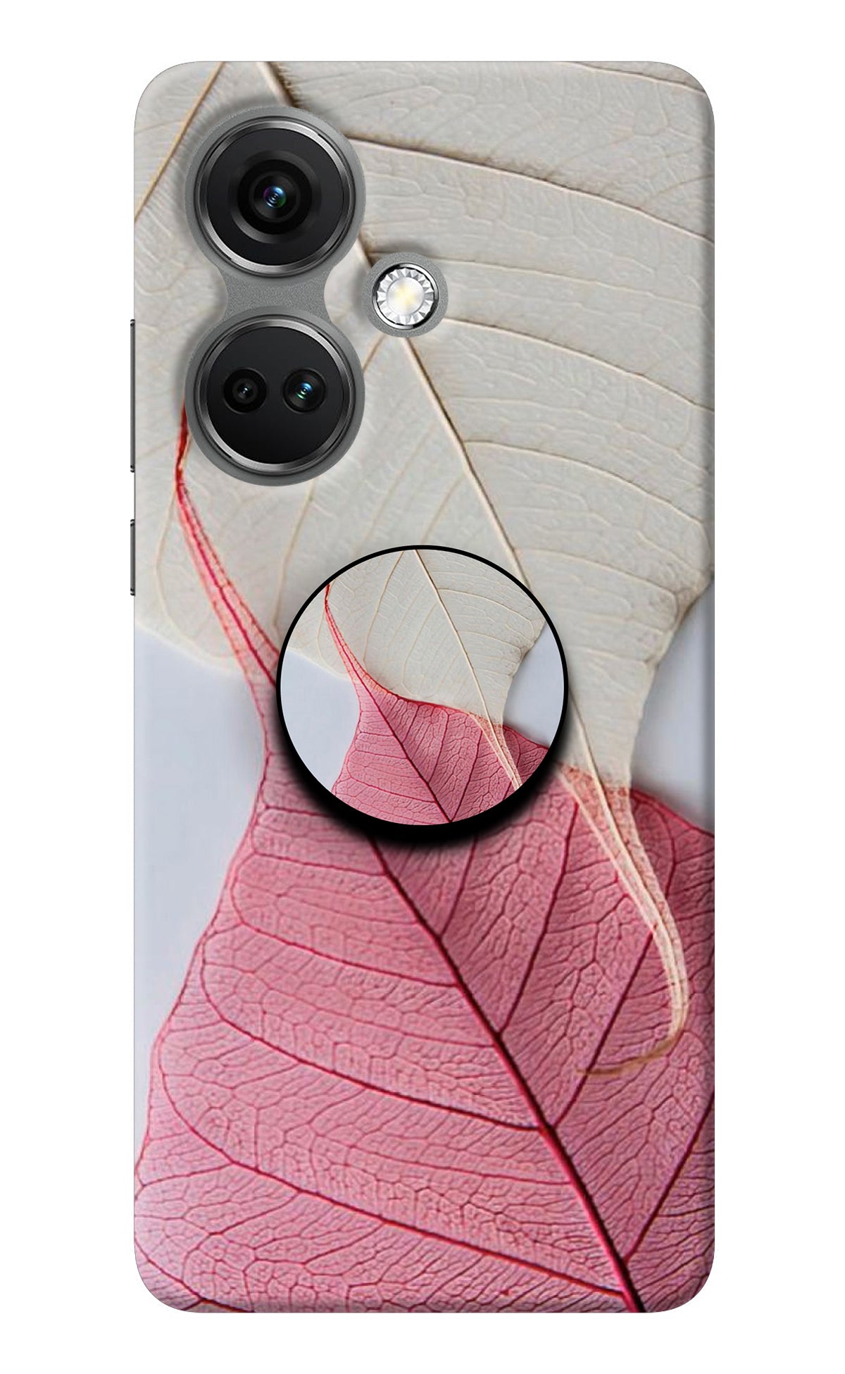 White Pink Leaf OnePlus Nord CE 3 5G Pop Case