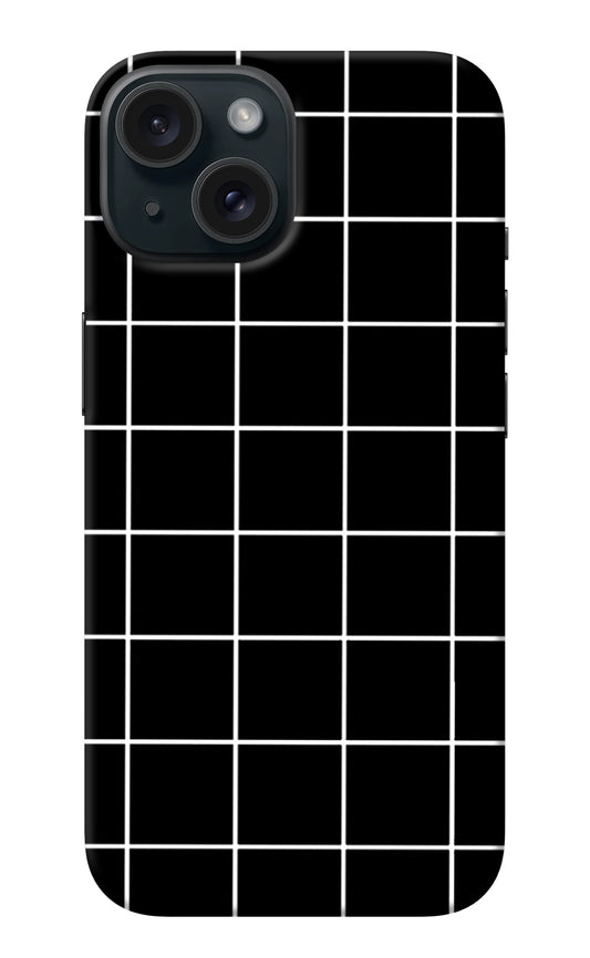 White Grid iPhone 15 Back Cover