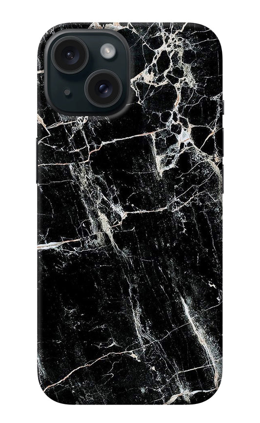 Black Marble Texture iPhone 15 Back Cover