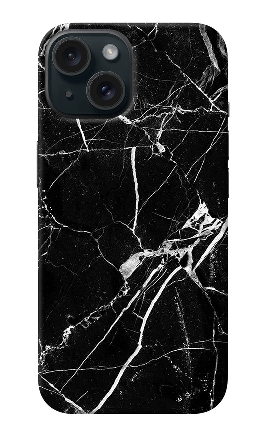 Black Marble Pattern iPhone 15 Back Cover