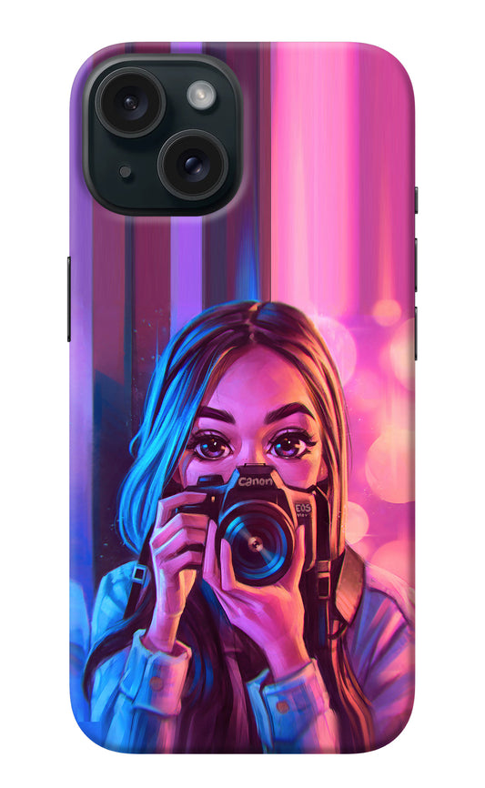 Girl Photographer iPhone 15 Back Cover