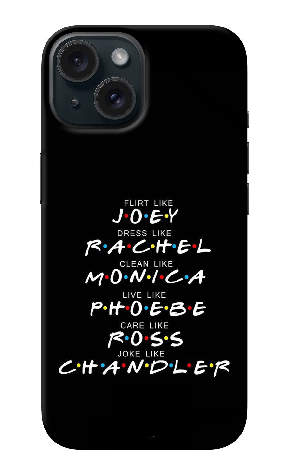 FRIENDS Character iPhone 15 Back Cover