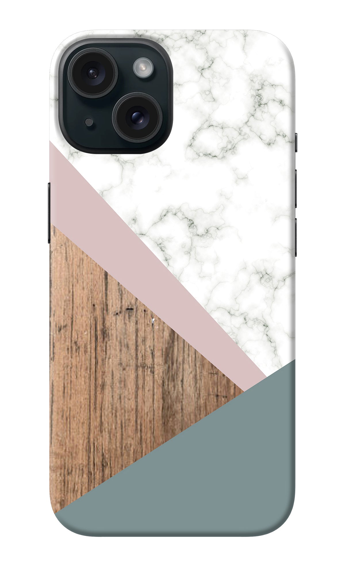 Marble wood Abstract iPhone 15 Back Cover