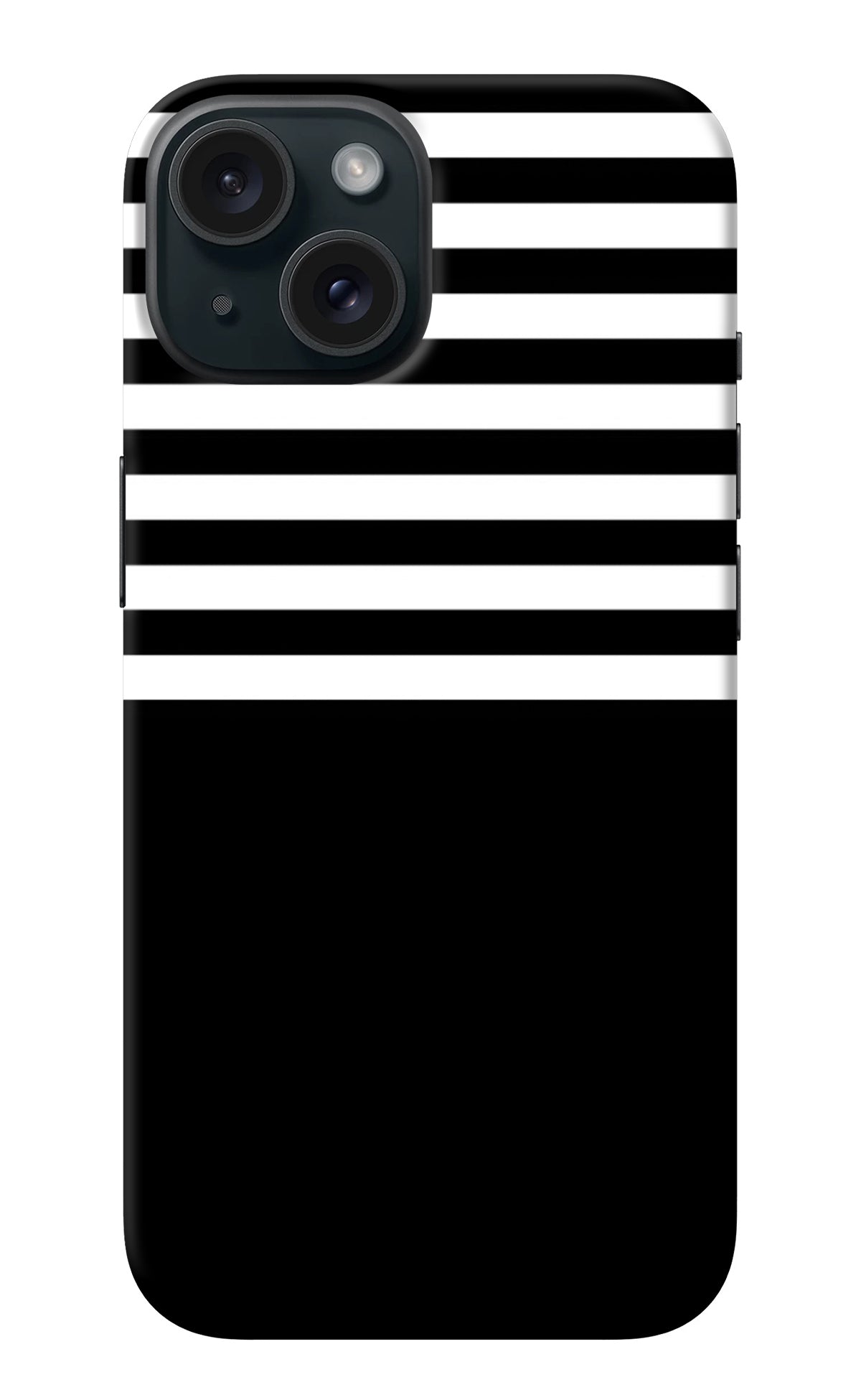 Black and White Print iPhone 15 Back Cover