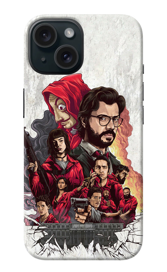 Money Heist Artwork iPhone 15 Back Cover