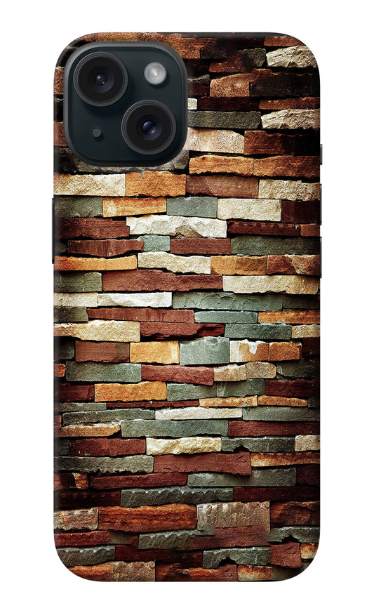 Bricks Pattern iPhone 15 Back Cover