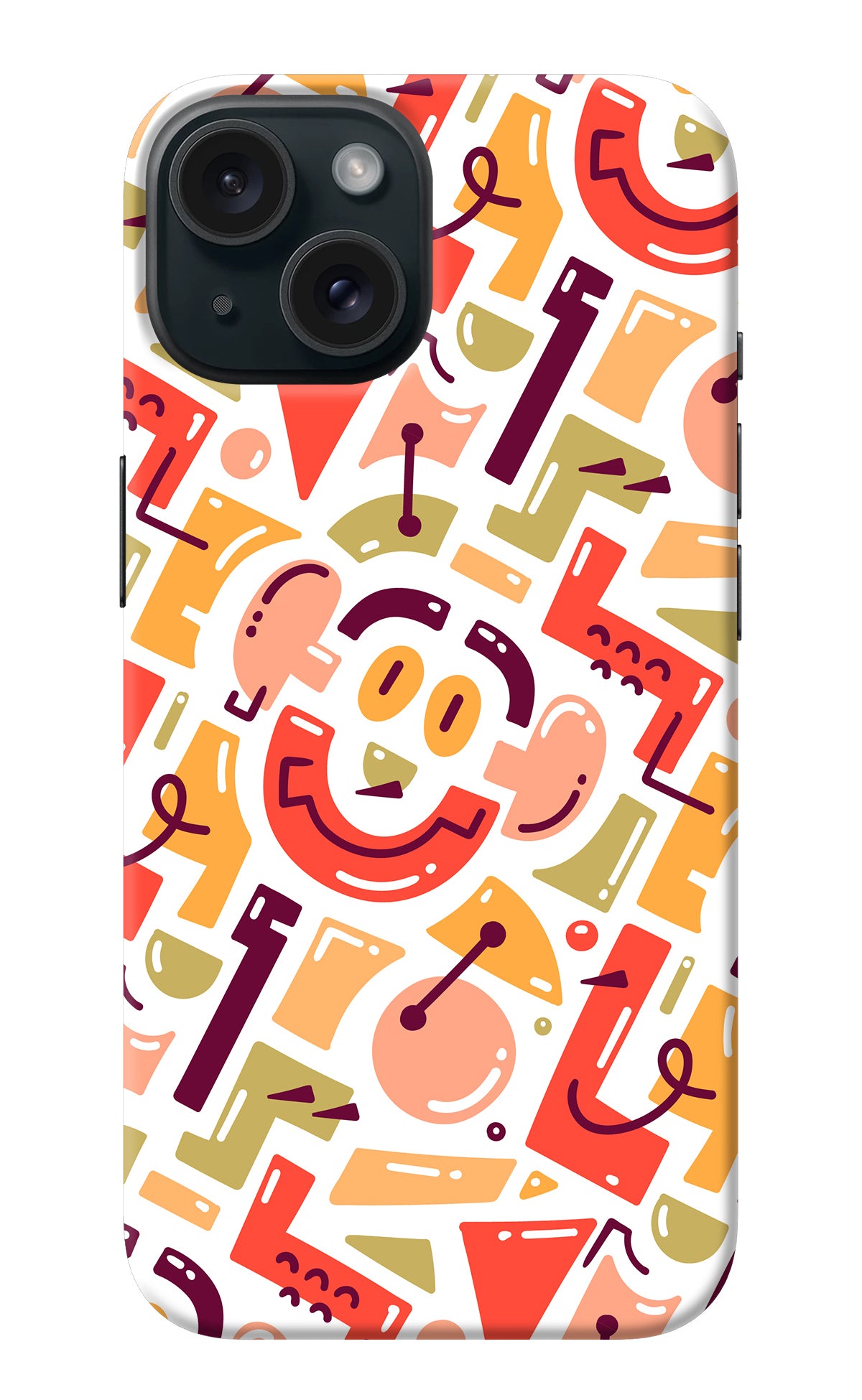 Doodle Pattern iPhone 15 Back Cover