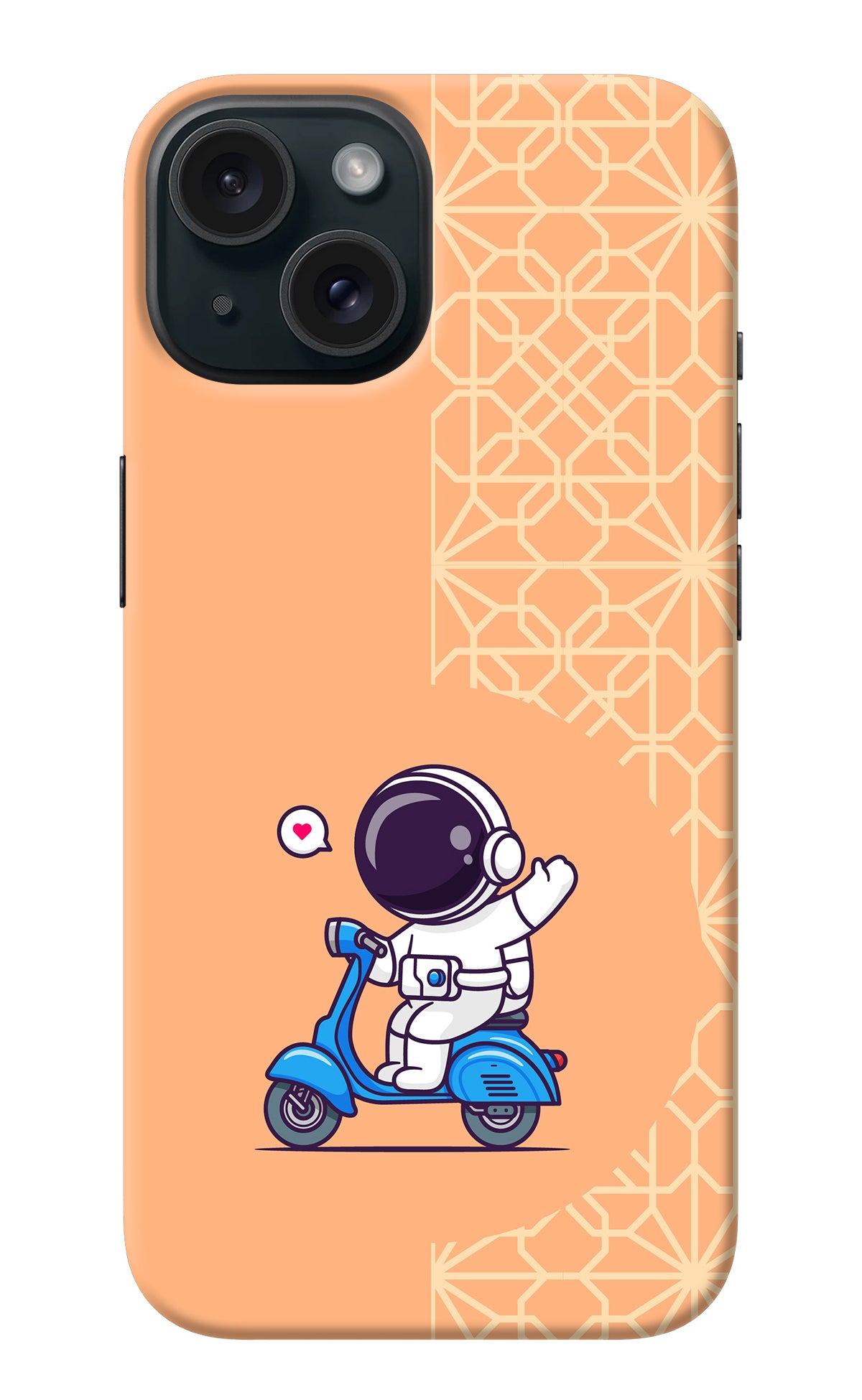 Cute Astronaut Riding iPhone 15 Back Cover