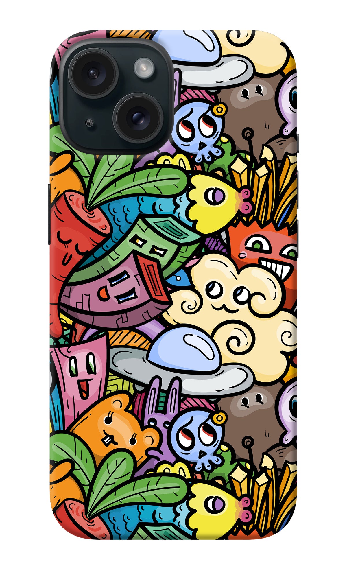 Veggie Doodle iPhone 15 Back Cover