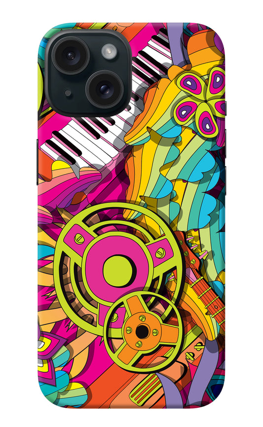 Music Doodle iPhone 15 Back Cover