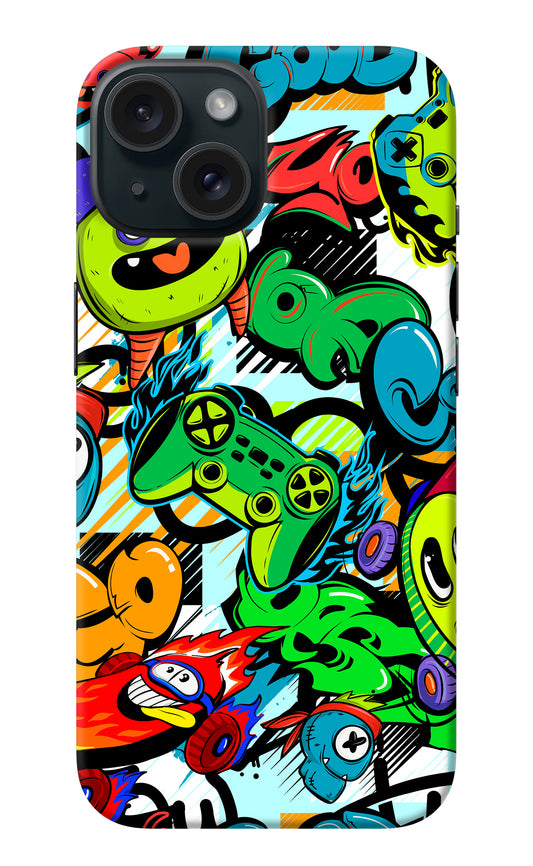 Game Doodle iPhone 15 Back Cover