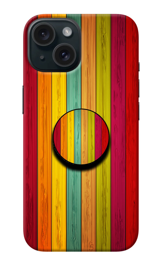 Multicolor Wooden iPhone 15 Pop Case