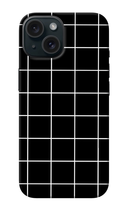 White Grid iPhone 15 Plus Back Cover