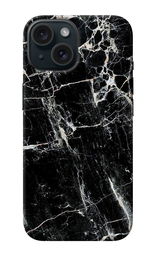 Black Marble Texture iPhone 15 Plus Back Cover