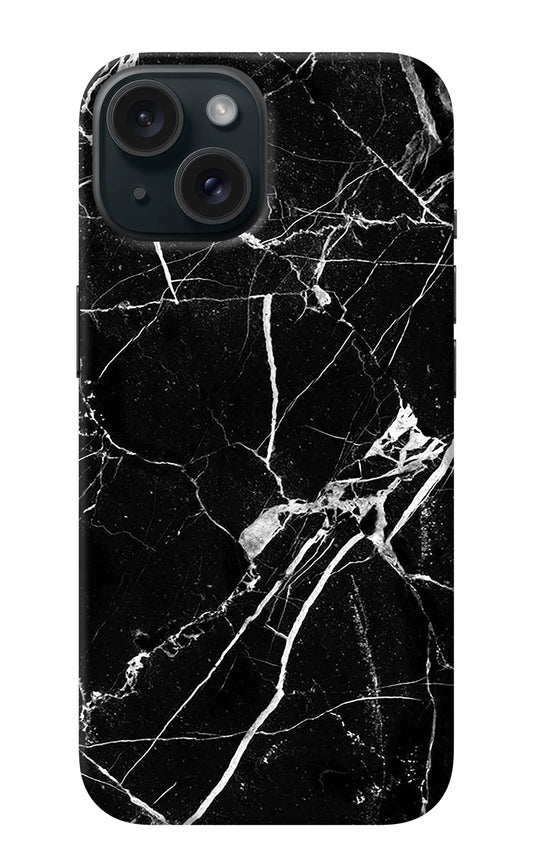 Black Marble Pattern iPhone 15 Plus Back Cover