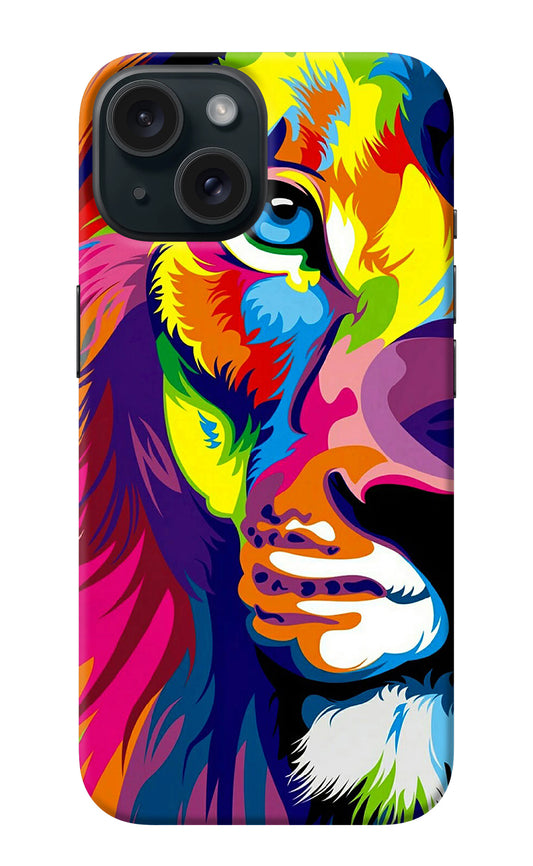 Lion Half Face iPhone 15 Plus Back Cover