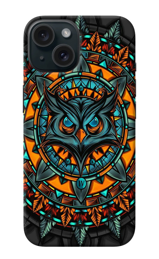 Angry Owl Art iPhone 15 Plus Back Cover