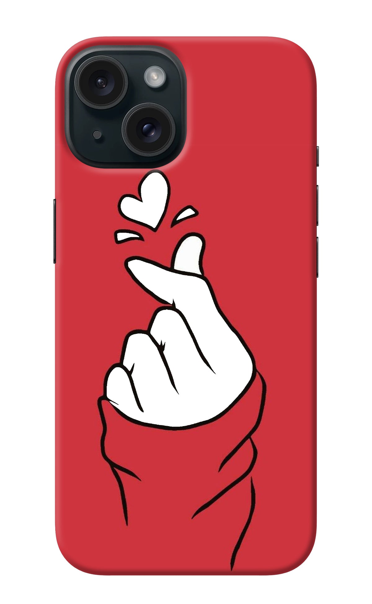 Korean Love Sign iPhone 15 Plus Back Cover