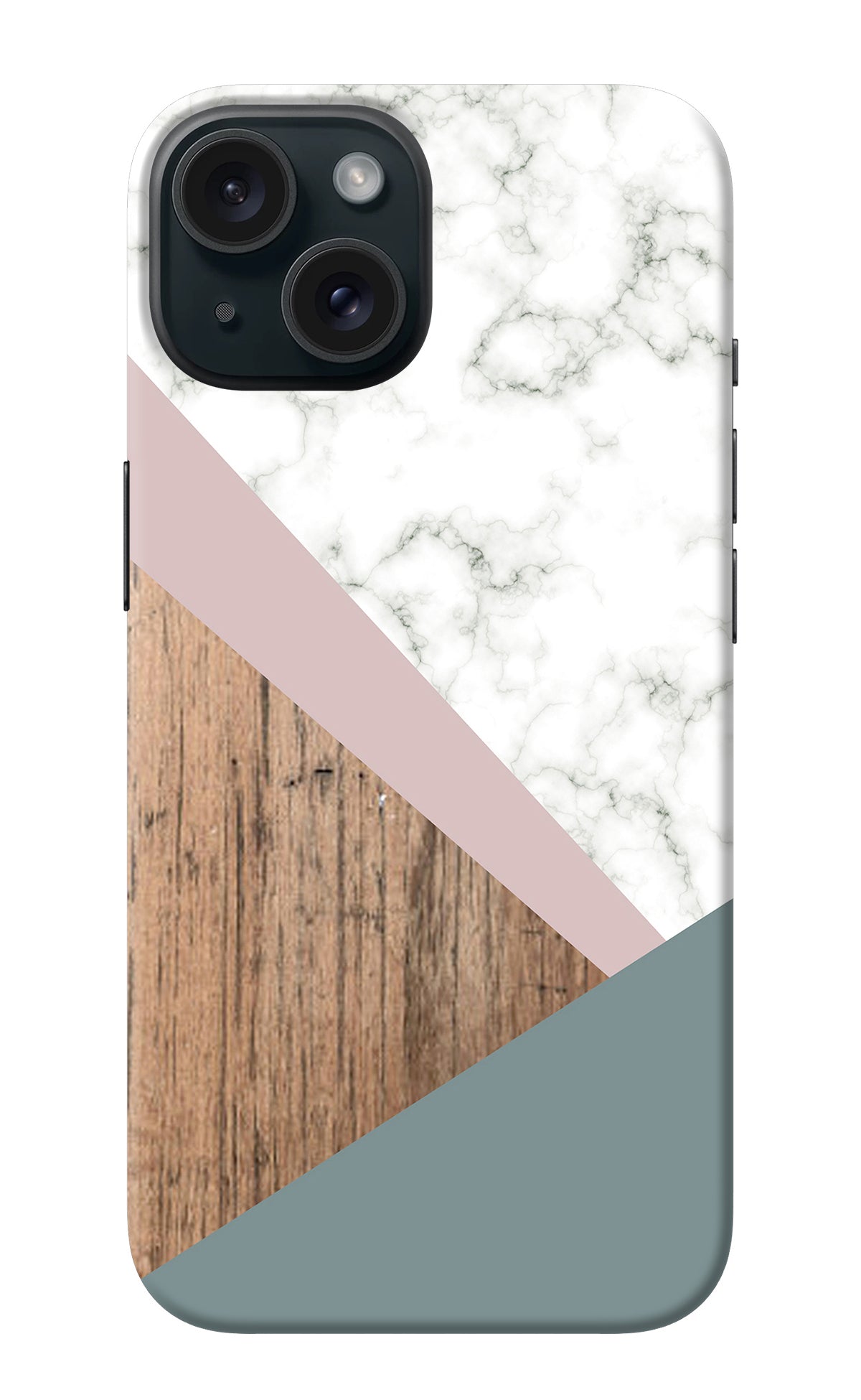 Marble wood Abstract iPhone 15 Plus Back Cover