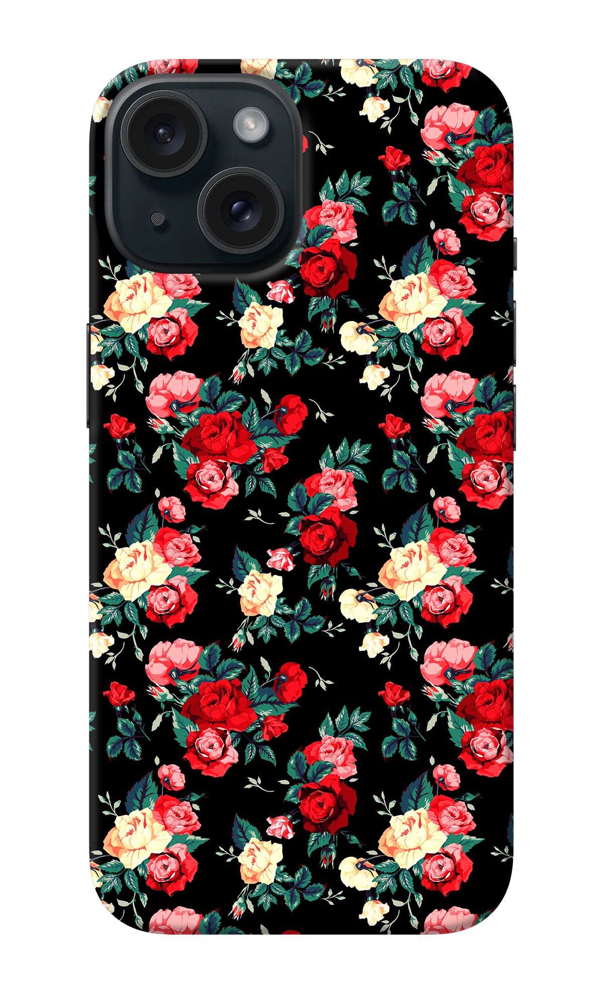 Rose Pattern iPhone 15 Plus Back Cover