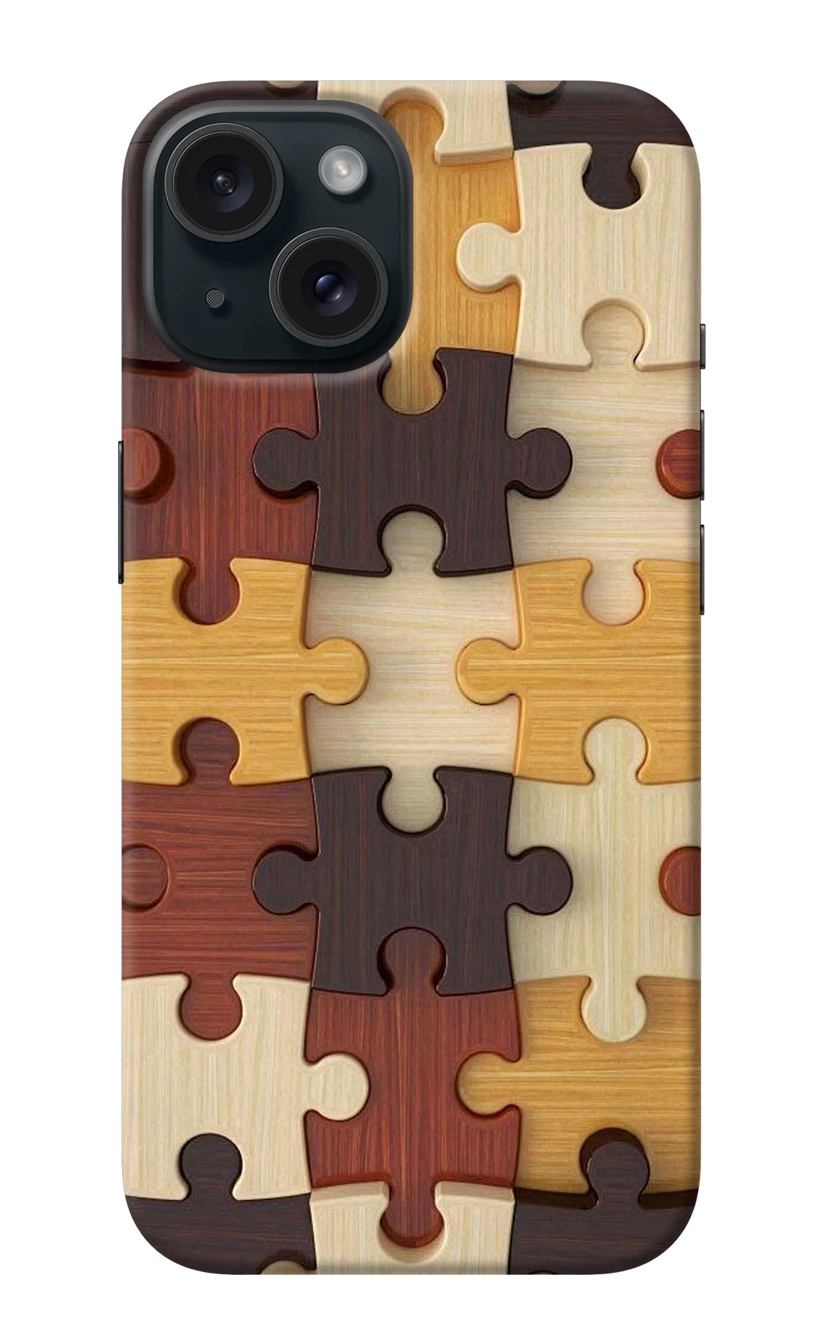 Wooden Puzzle iPhone 15 Plus Back Cover