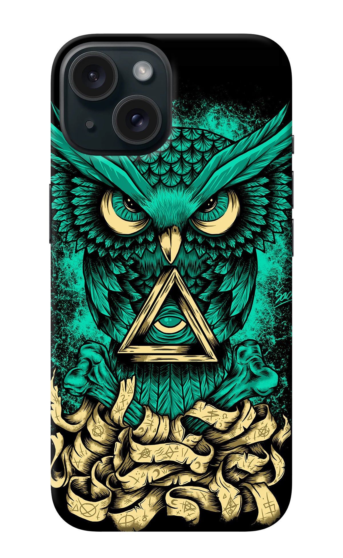 Green Owl iPhone 15 Plus Back Cover