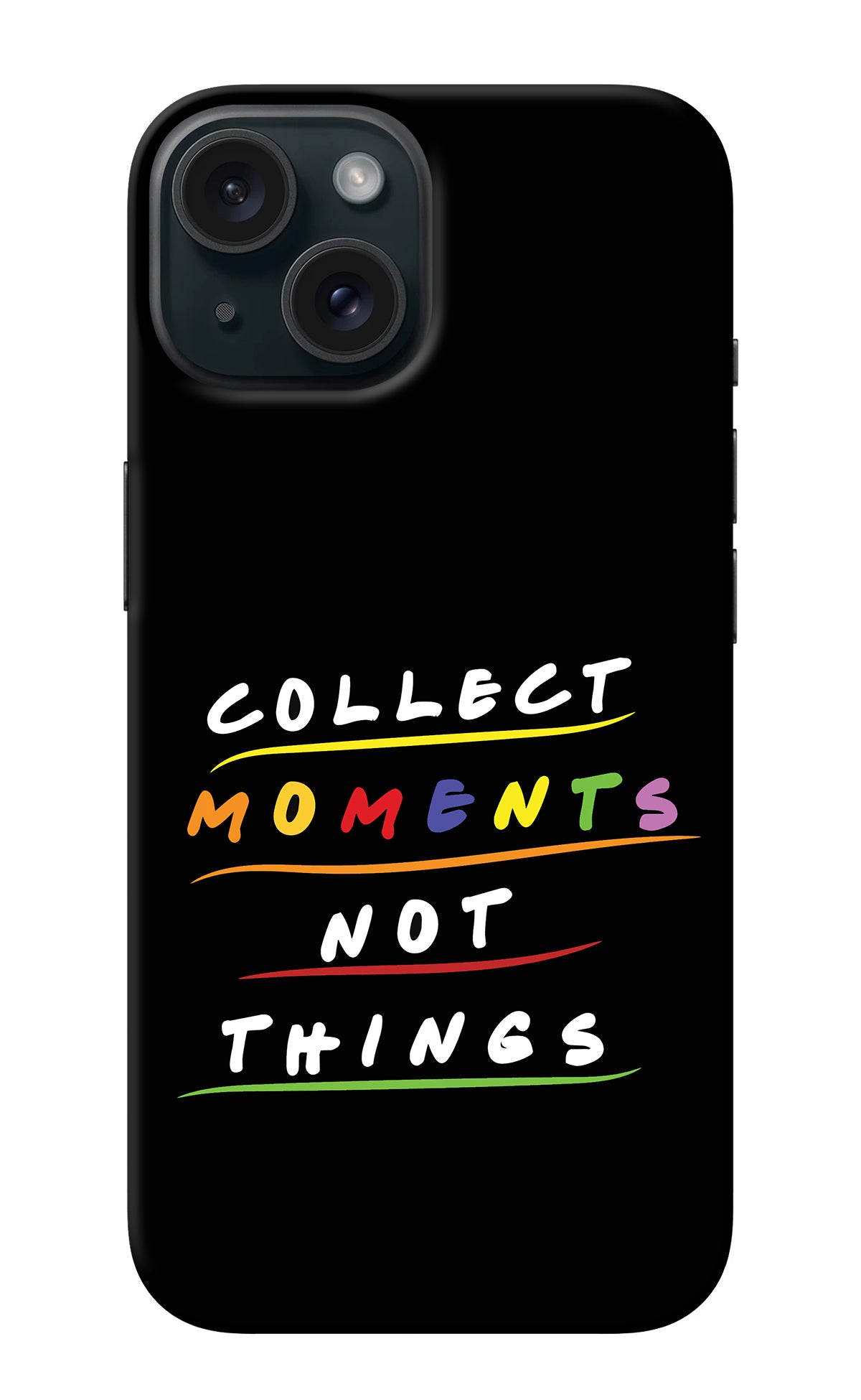 Collect Moments Not Things iPhone 15 Plus Back Cover