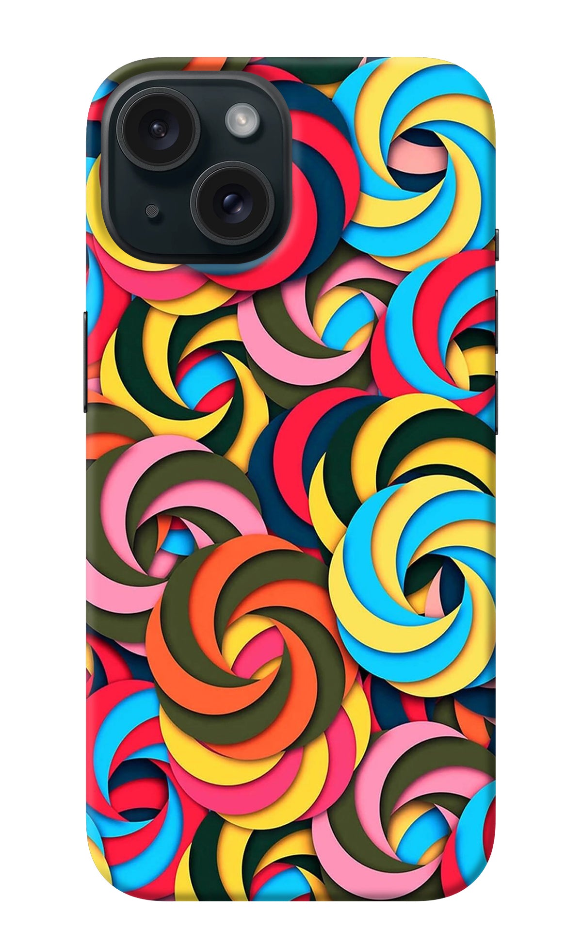 Spiral Pattern iPhone 15 Plus Back Cover