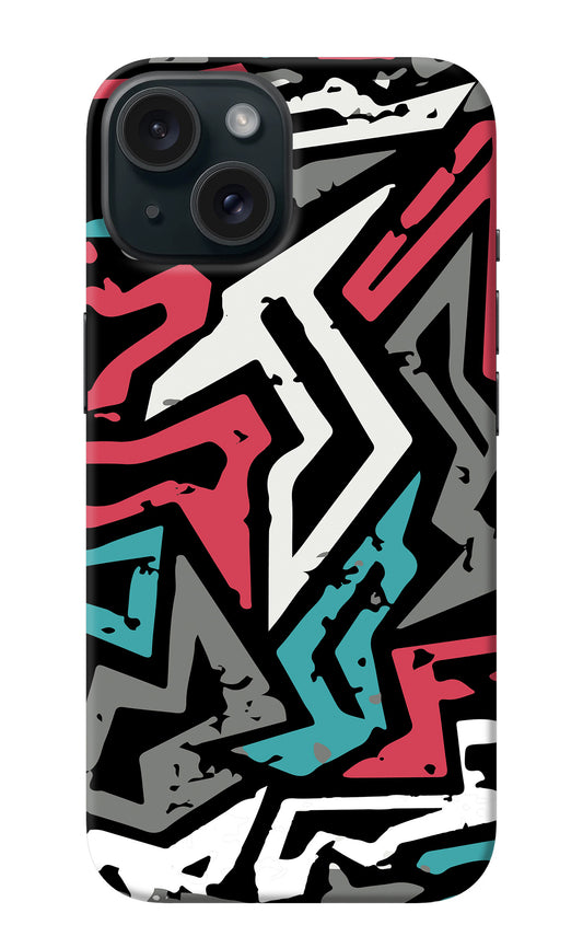 Geometric Graffiti iPhone 15 Plus Back Cover