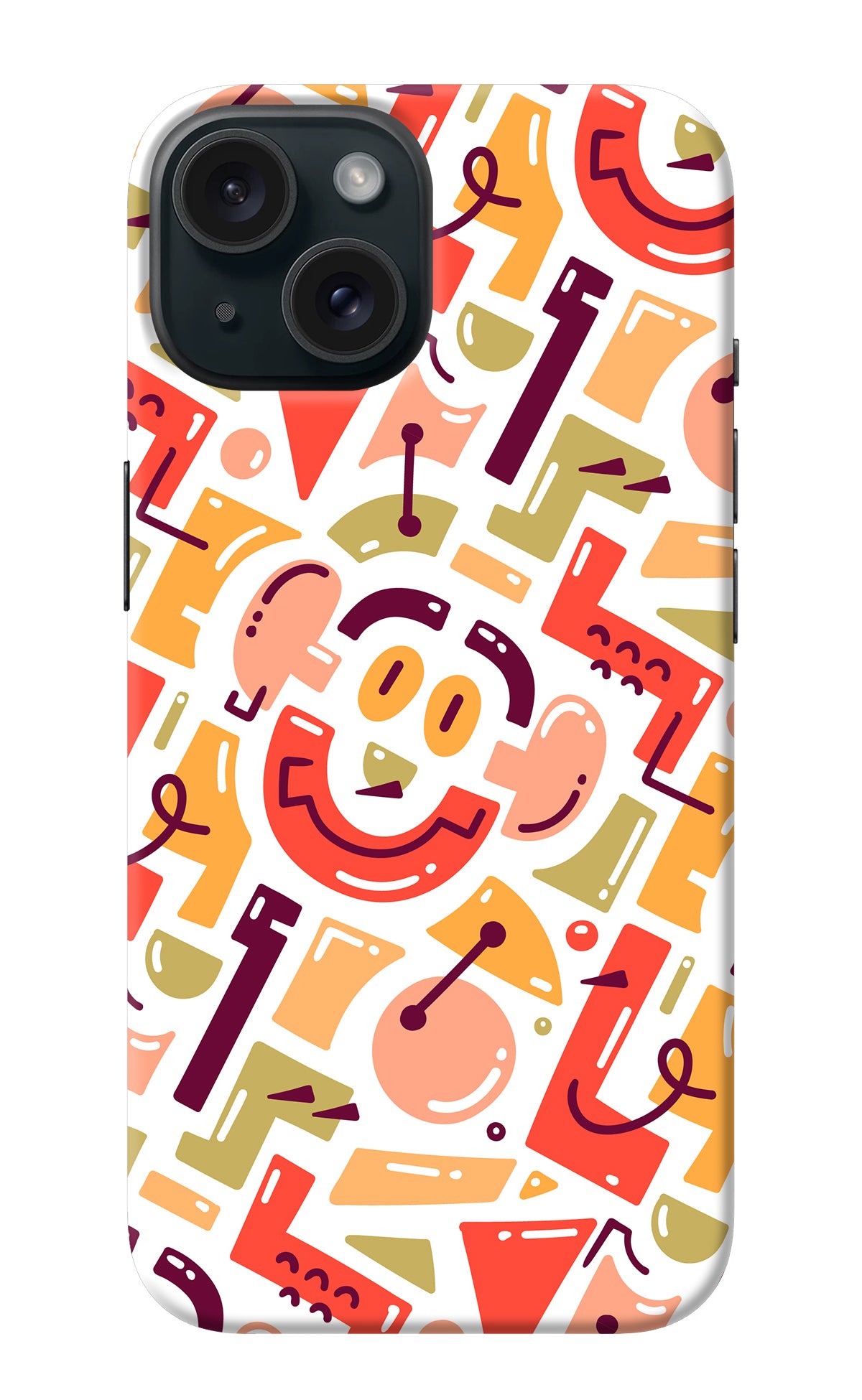 Doodle Pattern iPhone 15 Plus Back Cover