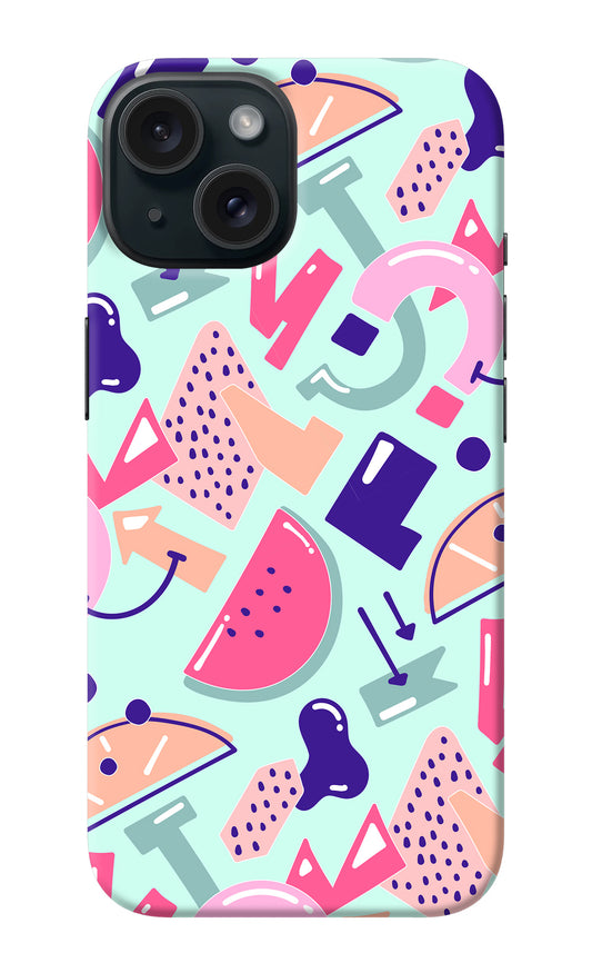 Doodle Pattern iPhone 15 Plus Back Cover