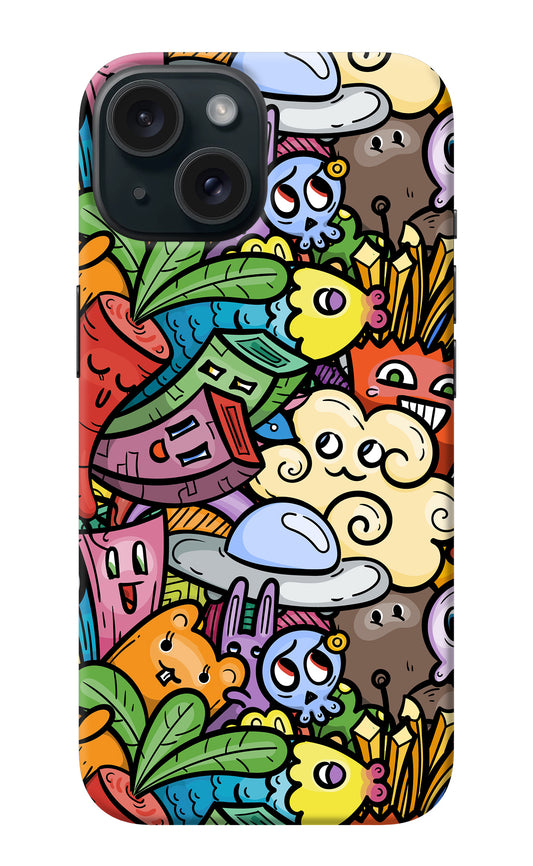 Veggie Doodle iPhone 15 Plus Back Cover