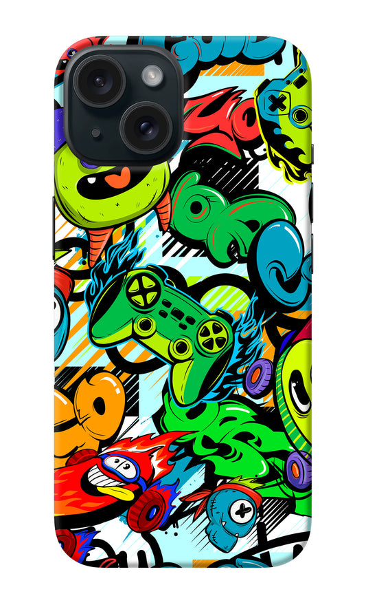 Game Doodle iPhone 15 Plus Back Cover