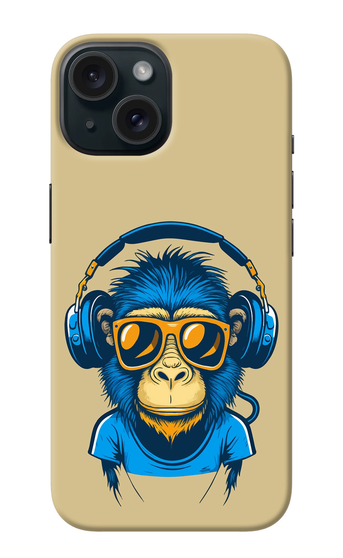 Monkey Headphone iPhone 15 Plus Back Cover