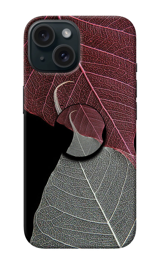 Leaf Pattern iPhone 15 Plus Pop Case
