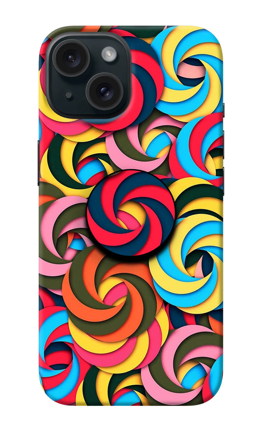 Spiral Pattern iPhone 15 Plus Pop Case