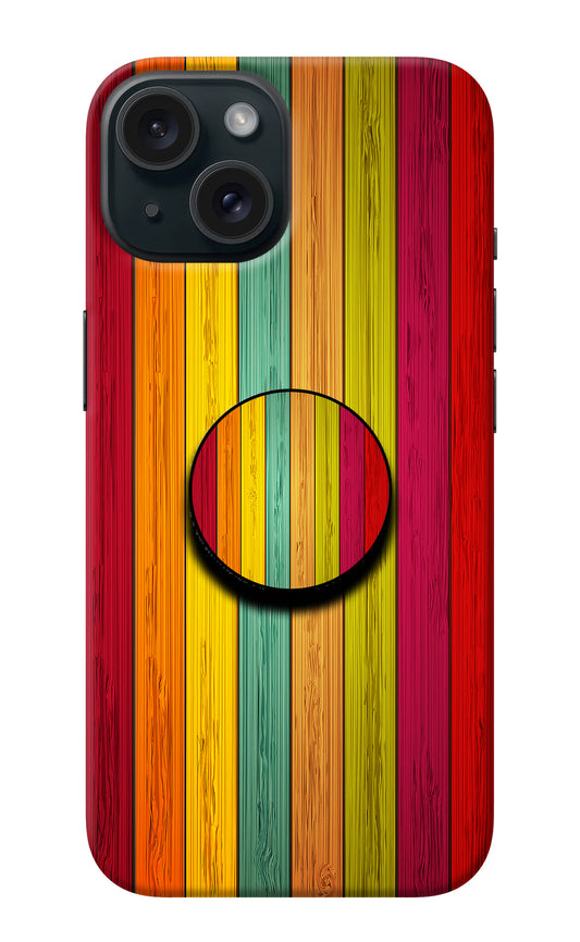 Multicolor Wooden iPhone 15 Plus Pop Case
