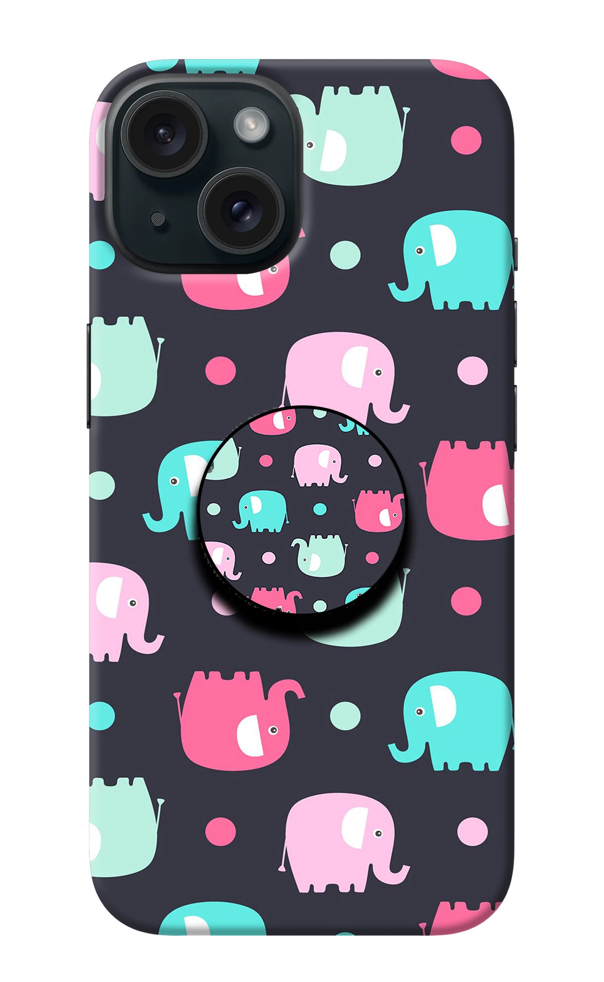 Baby Elephants iPhone 15 Plus Pop Case