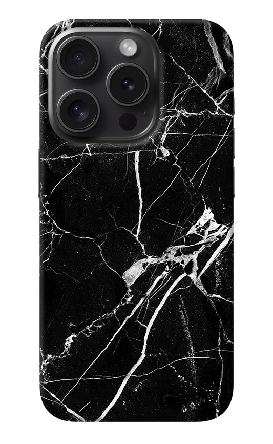 Black Marble Pattern iPhone 15 Pro Back Cover