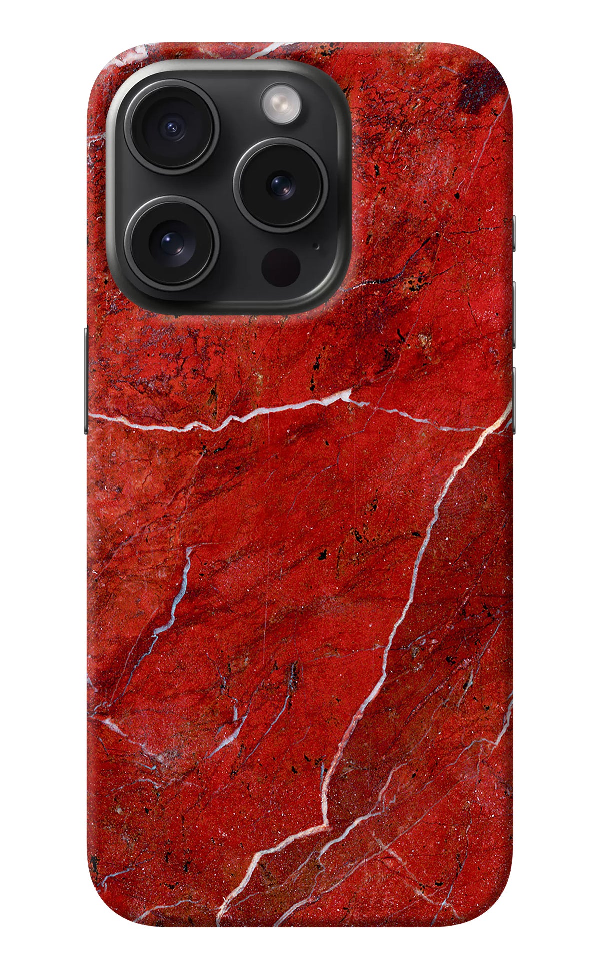 Red Marble Design iPhone 15 Pro Back Cover