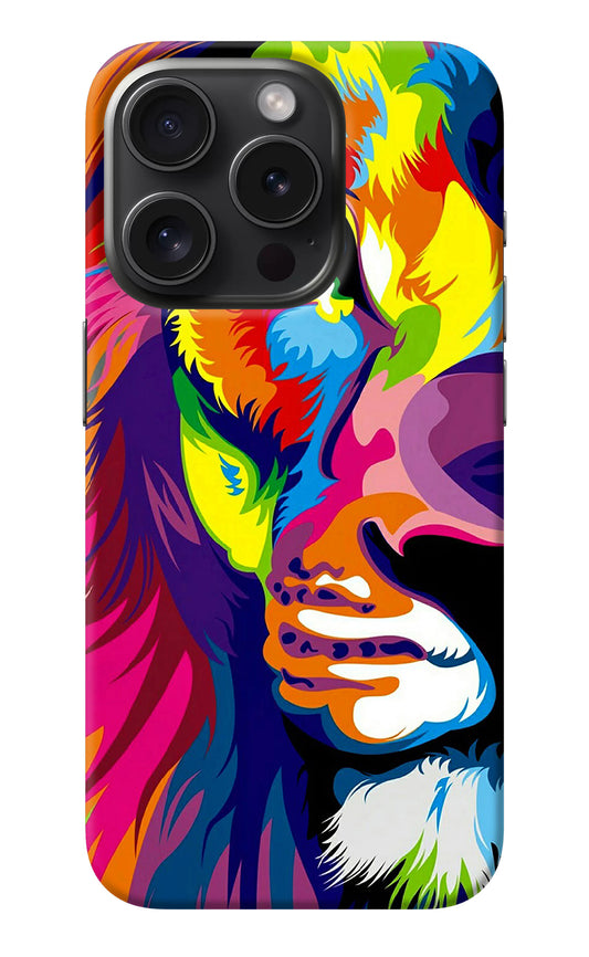 Lion Half Face iPhone 15 Pro Back Cover