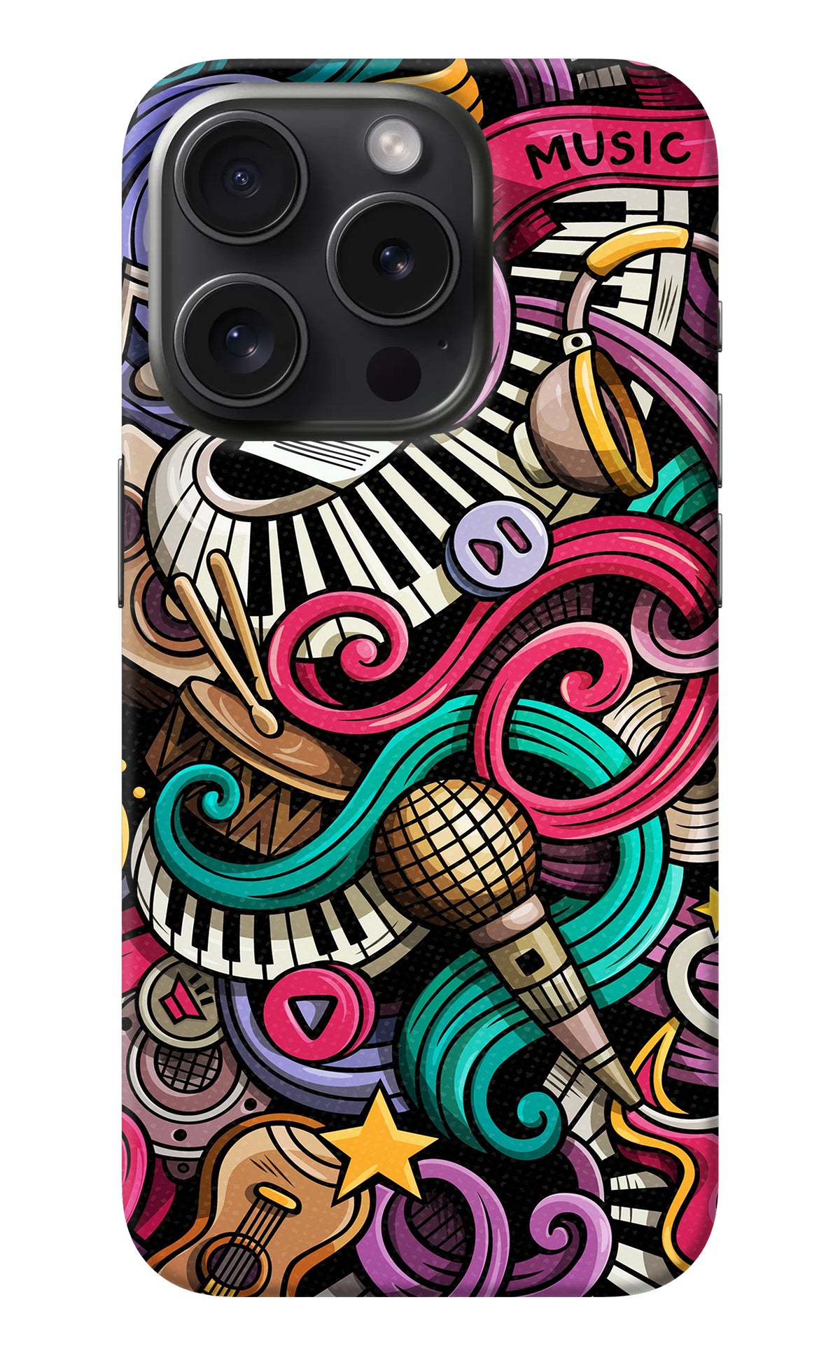 Music Abstract iPhone 15 Pro Back Cover