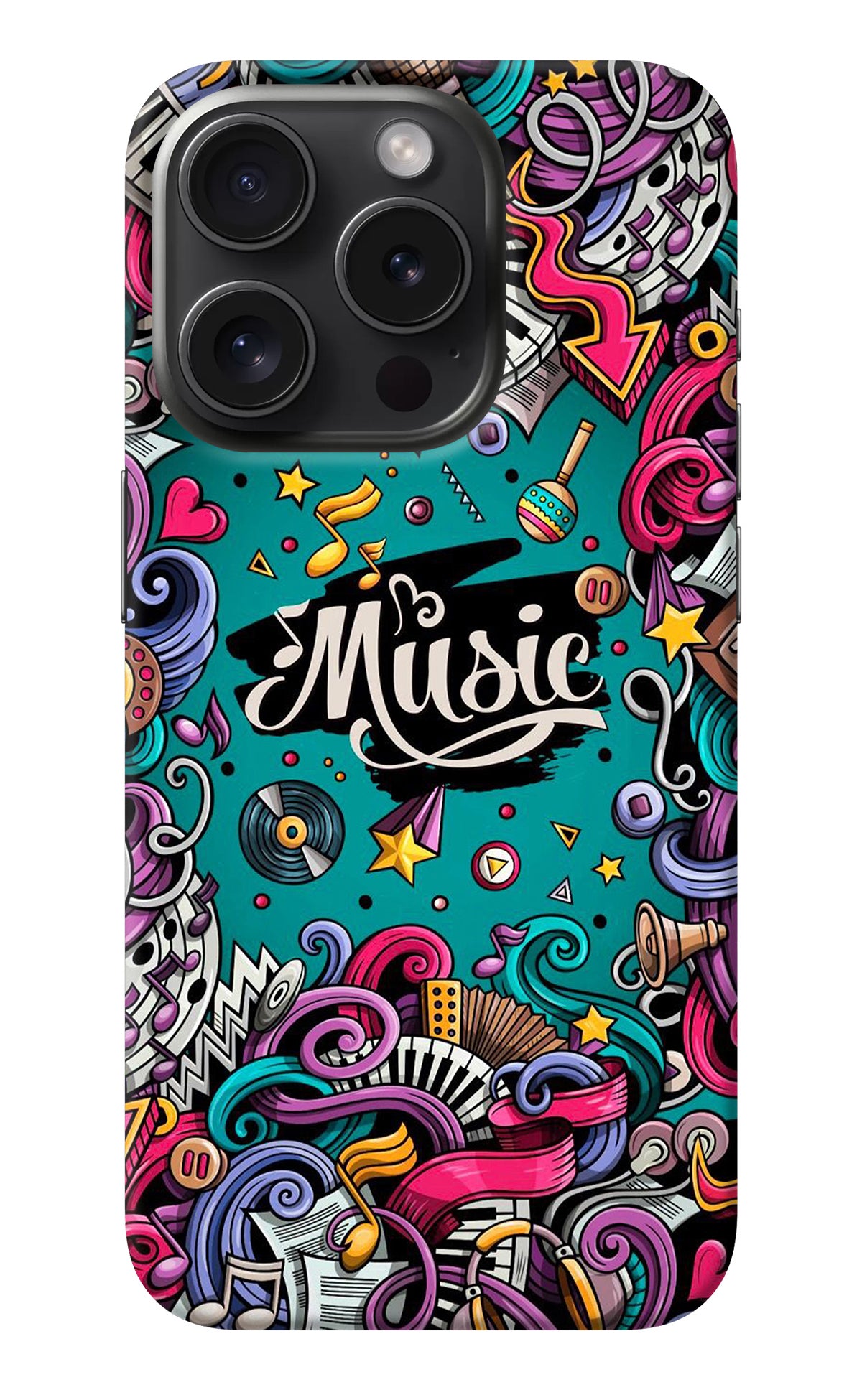 Music Graffiti iPhone 15 Pro Back Cover