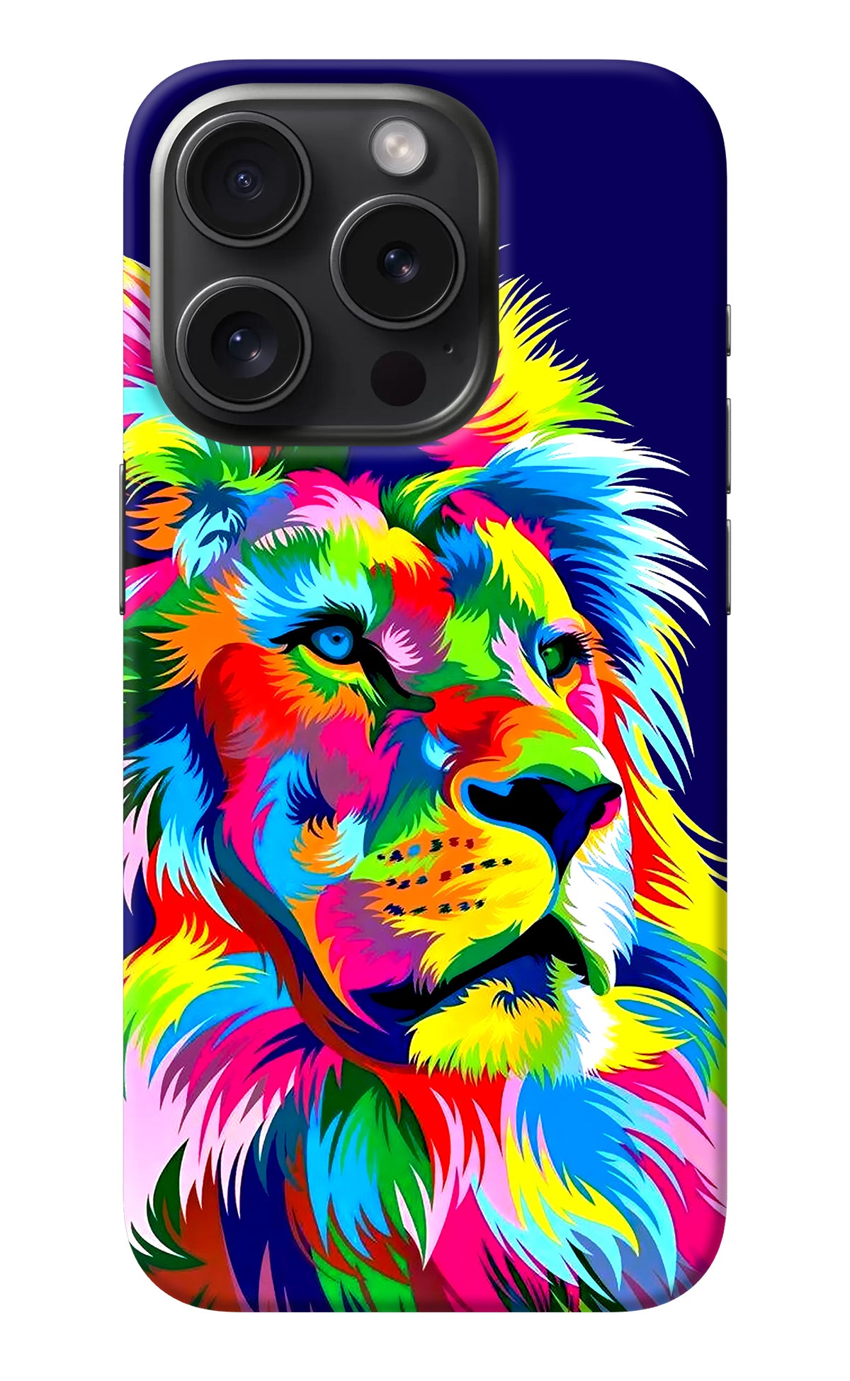 Vector Art Lion iPhone 15 Pro Back Cover