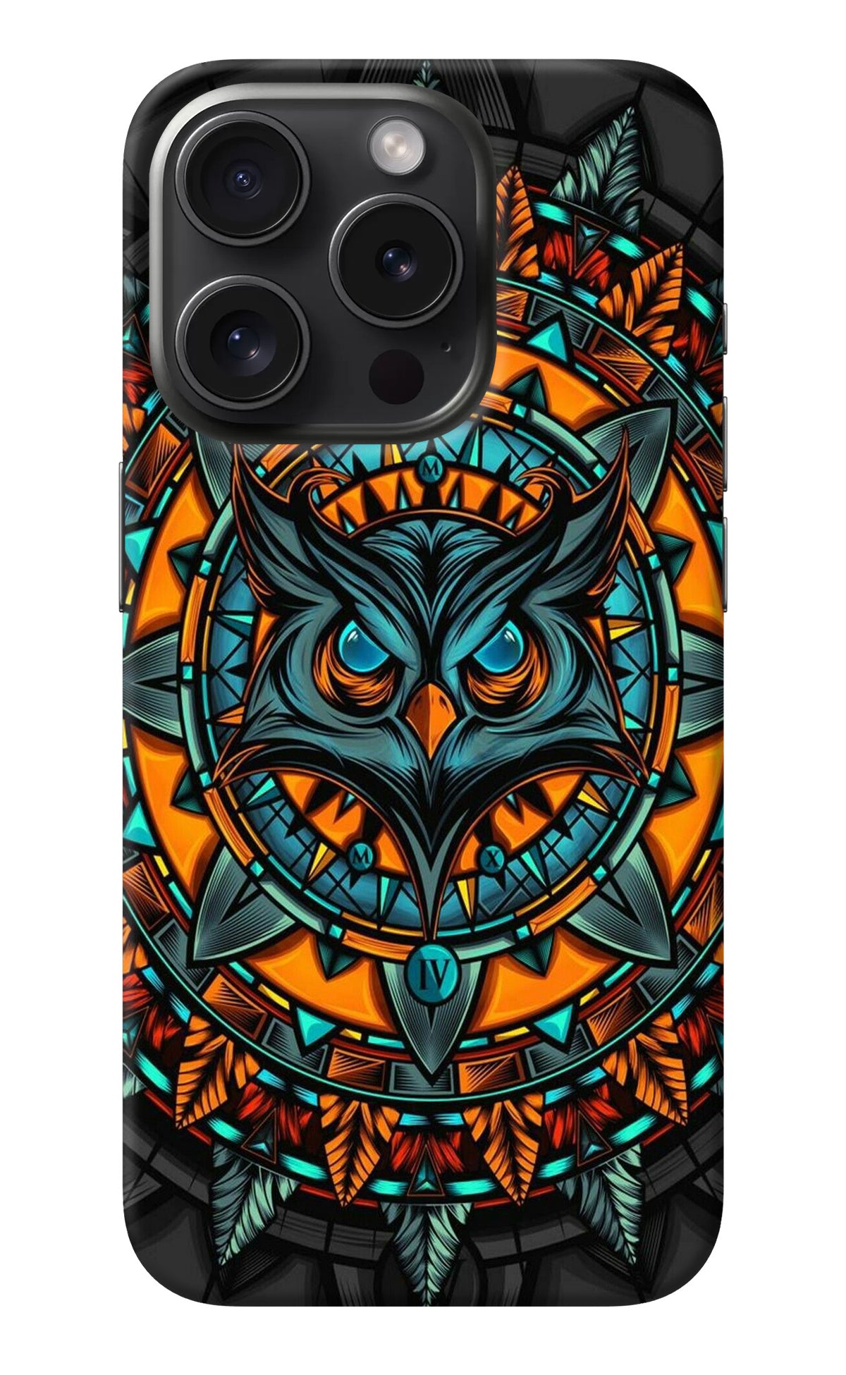 Angry Owl Art iPhone 15 Pro Back Cover