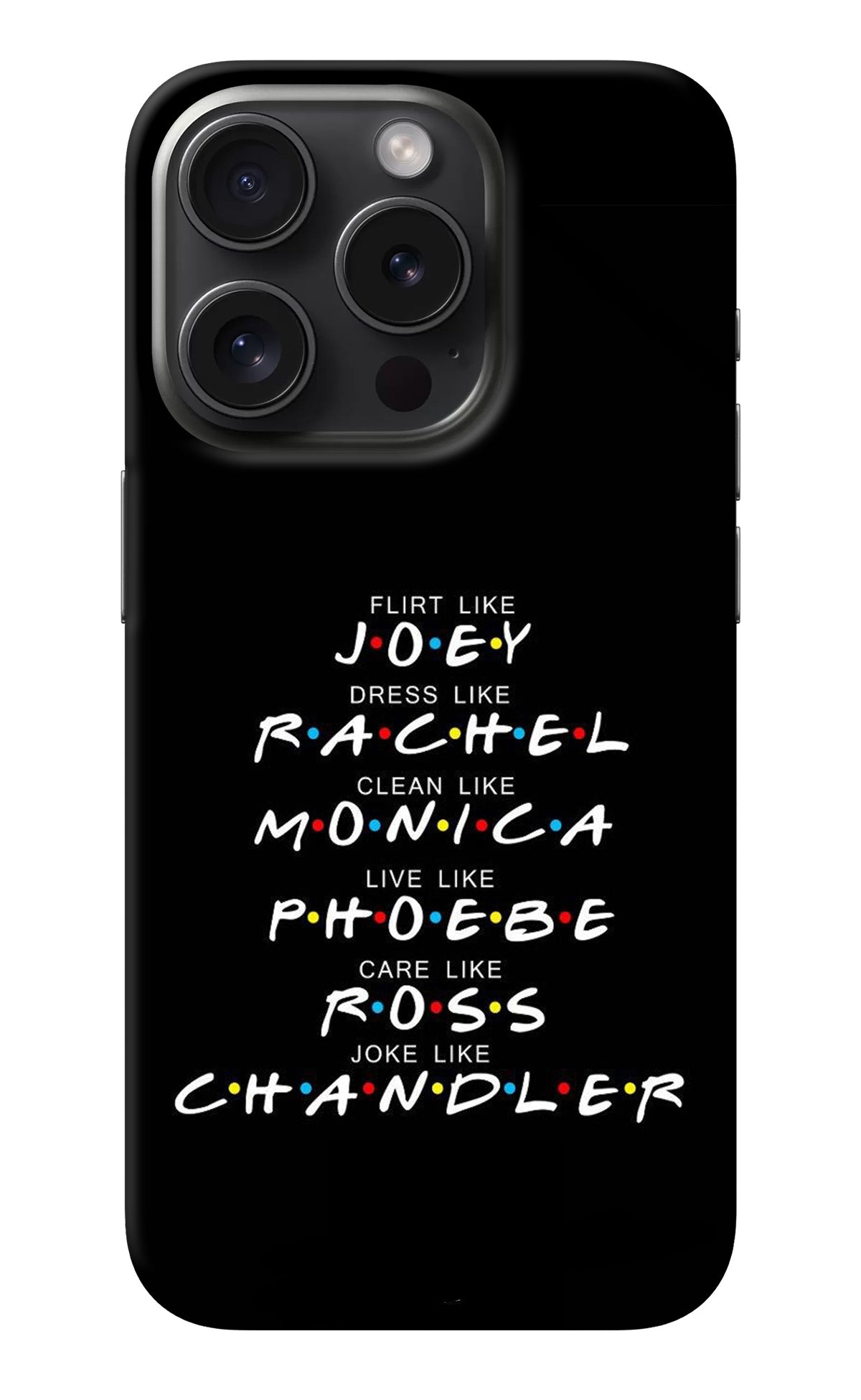 FRIENDS Character iPhone 15 Pro Back Cover